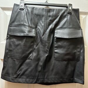 Black faux leather skirt, And Now This brand, size Large
